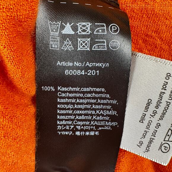 Falke Cashmere Sweater Jumper Long Sleeve Orange European Men's M Cozy Classic - Picture 10 of 12